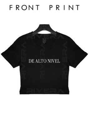 DE ALTO NIVEL Baby Tee Crop Tee Y2K Aesthetic, 90s Vintage Style, Minimal Tee